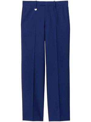 Burberry logo-plaque tailored wool trousers - Blue