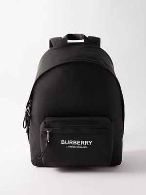 Burberry - Logo-print Canvas Backpack - Mens - Black