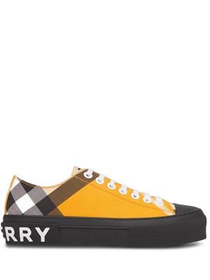 Burberry logo-print checked sneakers - Yellow
