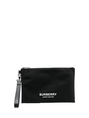 Burberry logo-print clutch bag - Black