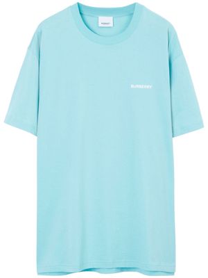 Burberry Logo Print Cotton T-shirt - Blue