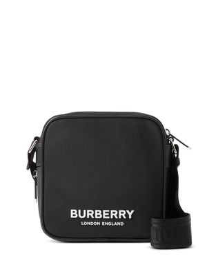 Burberry Logo Print Nylon Square Paddy Bag - Black
