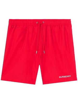 Burberry logo-print swim shorts - Red