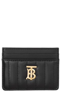 burberry Lola Quilted Leather Card Case in Black /Light Gold