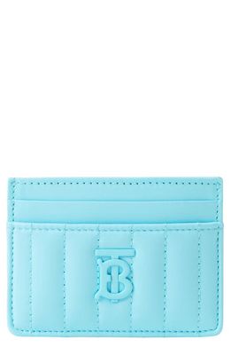 burberry Lola Quilted Leather Card Case in Cool Sky Blue
