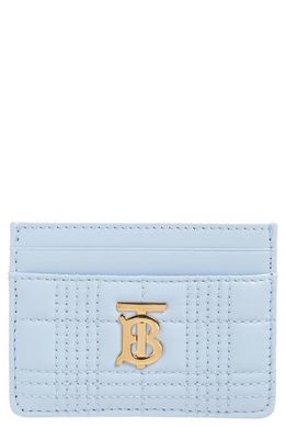 burberry Lola Quilted Leather Card Case in Pale Blue