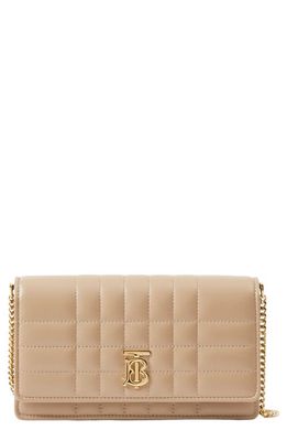 burberry Lola Quilted Leather Crossbody Bag in Oat Beige