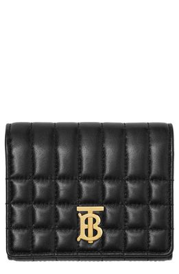 burberry Lola Quilted Leather Trifold Wallet in Black /Light Gold