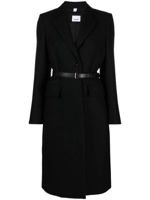 Burberry long single-breasted coat - Black