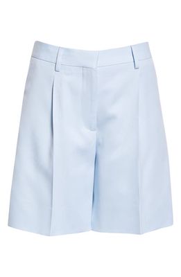 burberry Lori Tailored Wool Shorts in Pale Blue