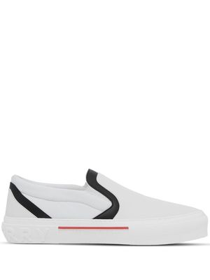 BURBERRY low-top slip-on sneakers - White