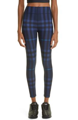 burberry Madden Check Stretch Jersey Leggings in D Charcoal Blue Ip C