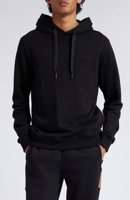 burberry Marks Equestrian Knight Cotton Hoodie in Black