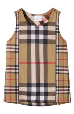 burberry Martie Check Mesh Tank in Archive Beige Ip Chk