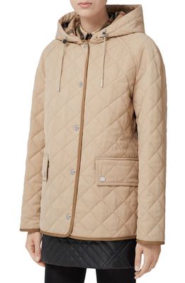 burberry Meddon Quilted Parka in Soft Fawn