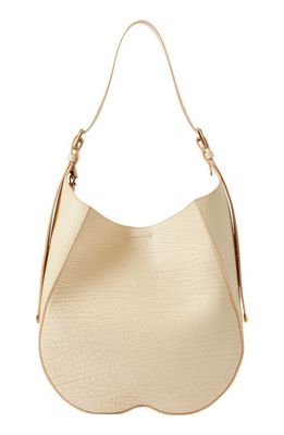 burberry Medium Chess Leather Hobo Bag in Pearl