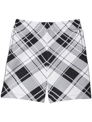 Burberry mid-rise check-print shorts - Grey