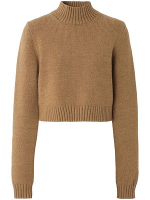 Burberry monogram cropped jumper - Neutrals