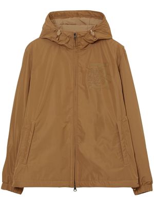 Burberry monogram EKD shape-memory taffeta hooded jacket - Brown