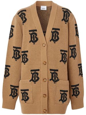 Burberry monogram intarsia-knit cardigan - Brown