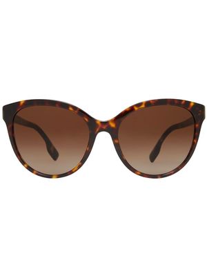 Burberry monogram-motif cat-eye sunglasses - Brown