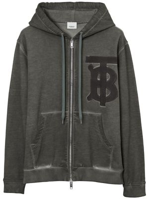 Burberry monogram-motif cotton hoodie - Grey
