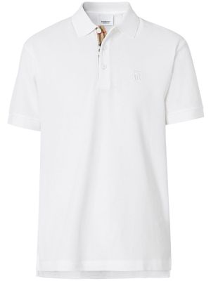 Burberry Monogram motif cotton-piqué polo shirt - White