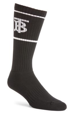 Burberry Monogram Rib Socks in Black