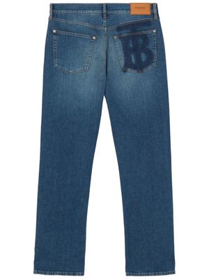 Burberry monogram straight-leg jeans - Blue