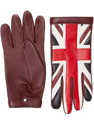 Burberry multi-panel polished-finish gloves - Red