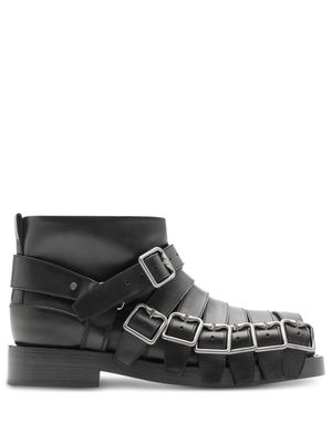 Burberry multi-strap leather boots - Black