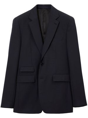 Burberry multiple-pockets wool-blend single-breasted blazer - Blue