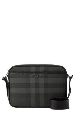 burberry Muswell Check Canvas Crossbody Bag in Charcoal
