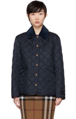 Burberry Navy Diamond Quilted Jacket