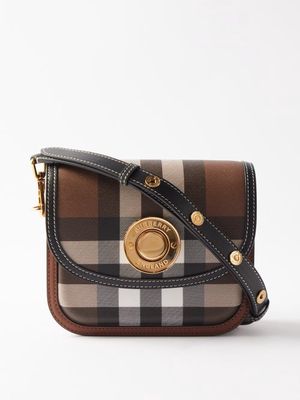 Burberry - Note Vintage-check Coated-canvas Cross-body Bag - Womens - Brown Multi