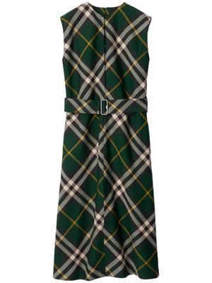 Burberry NovaCheck wool midi dress - Green