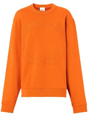 Burberry Oak Leaf Crest-embroidered cotton sweatshirt - Orange