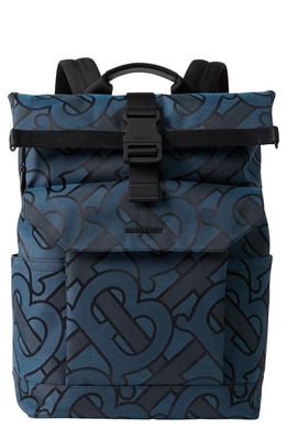 burberry Orville Monogram Jacquard Canvas Backpack in Navy