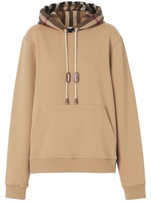 Burberry oversized checked hoodie - Neutrals