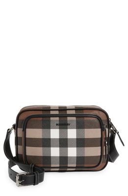 burberry Paddy Check Coated Canvas Convertible Strap Bag in Dark Birch Brown