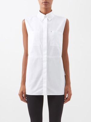 Burberry - Patch-pocket Eyelet Cotton-poplin Sleeveless Shirt - Womens - White