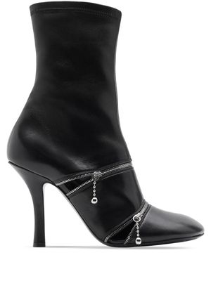 Burberry Peep leather ankle boots - Black