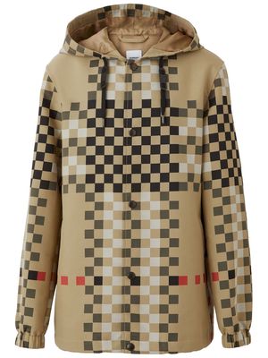 Burberry Pixel Check hooded jacket - Yellow