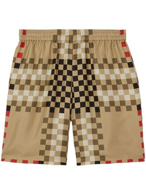 Burberry Pixel Check silk shorts - Neutrals