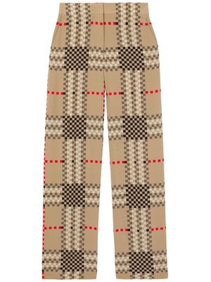 Burberry Pixel Check wide-leg trousers - Neutrals
