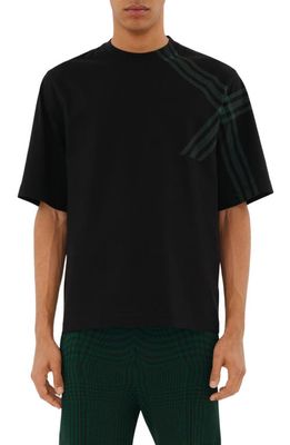 burberry Placed Check T-Shirt in Black With White Check