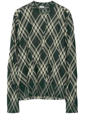 Burberry plaid-check crinkled-effect jumper - Green