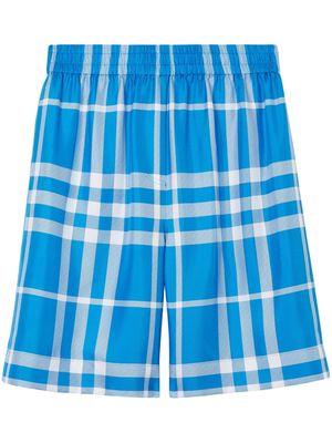 Burberry plaid-check print shorts - Blue
