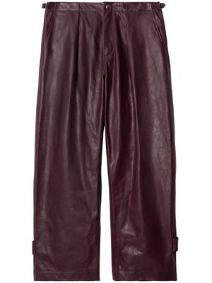 Burberry pleated leather trousers - Brown