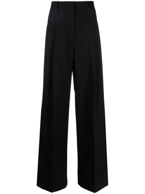 Burberry pleated wide-leg wool trousers - Black